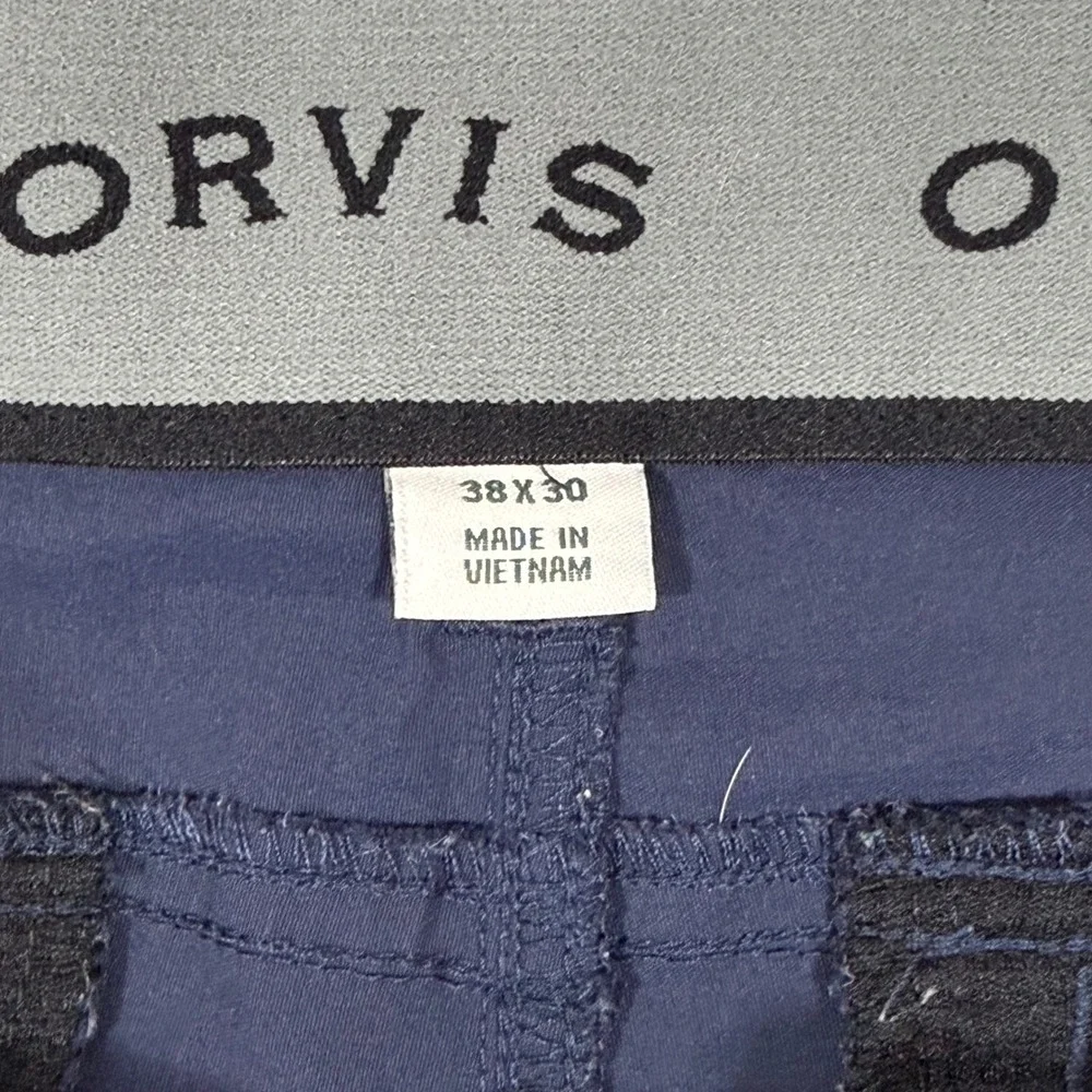 Orvis Men's Performance Pants‎ 38x30 Blue Stretch Water Repellent Travel Golf